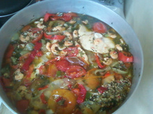 Moqueca de peixe e camarão