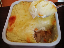 Escondidinho de frango e catupiry