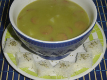 Sopa creme de ervilha partida