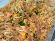 Macarrão ao molho de sardinha ao creme de leite