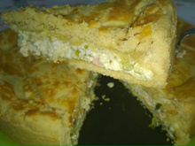 Torta de alho poró com ricota