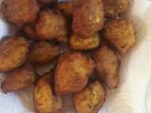 Bolinho de arroz verde de liquidificador