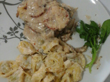 Filé ao Molho Branco com Palmito