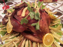 Peru com molho de cerveja