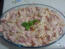 Penne com requeijão e tomate seco