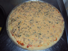 Pizza de estrogonofe de frango