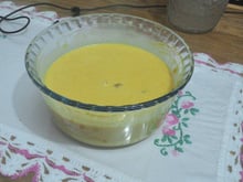 Creme de abóbora cabotiá com creme de leite e bacon