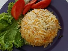 Arroz com bacalhau e cenoura