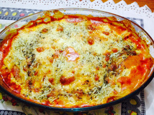 Lasanha light de chuchu com cenouras ao molho branco