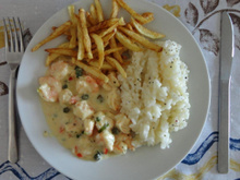 Camarão cremoso ao risoto de camarão