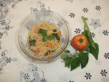 Espaguete com espinafre