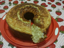 Bolo de flocos de arroz de liquidificador
