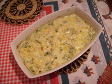 Frango cremoso com alho poró