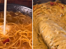 O melhor macarrão de uma panela só que você vai aprender a fazer: cremoso, leve e cheio de sabor!