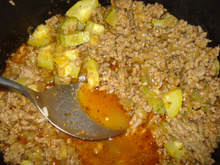 Carne moída com berinjela e abobrinha