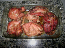 Coelho assado no forno