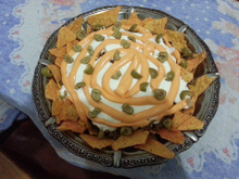 Nachos mexicanos (com doritos) carne moída e sour cream