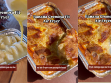 Banana cremosa fit na airfryer é a minha nova receita favorita para um lanche doce da tarde