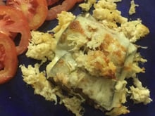 Canelone de berinjela com frango e requeijão light