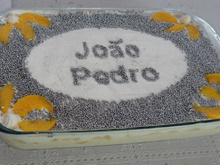 Torta de pêssego com chantilly
