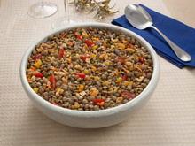 Salada de lentilha com damasco e nozes