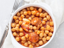 Grão-de-bico com calabresa