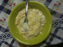 Macarrão ao molho de cebola