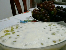 Sobremesa deliciosa de uva