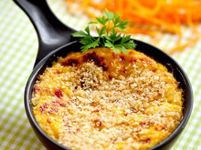 Peixe desfiado gratinado com amaranto - sem glúten