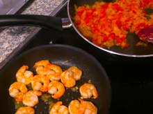 Camarão no leite de coco