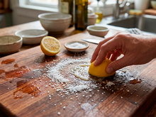 Tábua de corte manchada de tomate? Esfregue metade de um limão com sal grosso e deixe agir por 5 minutos