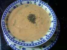 Creme de abóbora com manjericão