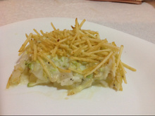 Batata gratinada com abobrinha