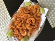 Camarão frito de praia