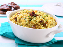 Risoto ao curry com figo em passa