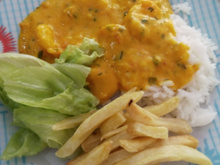 Camarão com leite de coco