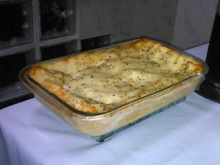 Lasanha de frango e queijo