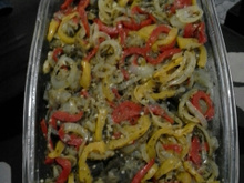 Salada de berinjela e pimentão