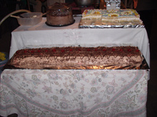 Torta mousse de chocolate branco com creme de chocolate preto