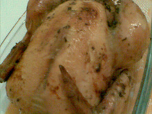 Frango recheado com farofa de banana