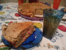 Torta rápida de queijo e presunto