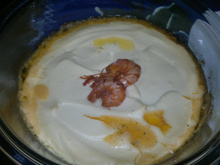 Afogadinho de camarão na pupunha