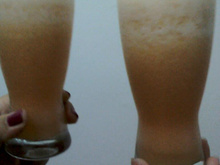 Suco de laranja com leite em pó