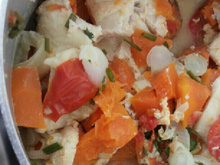 Peixe com abóbora madura