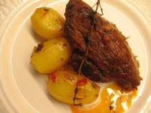 Alcatra assada com batatas