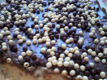 Creme de bananas com cobertura de chocolate