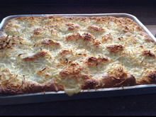 Bolo assado já com o recheio