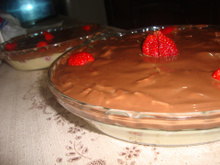 Trufa aberta de morangos