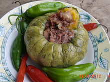 Minimoranga recheada com carne seca