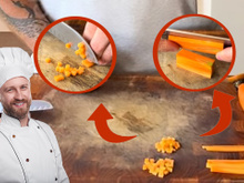 Corte vegetais como um profissional: bâtonnet, julienne, jardineira e brunoise